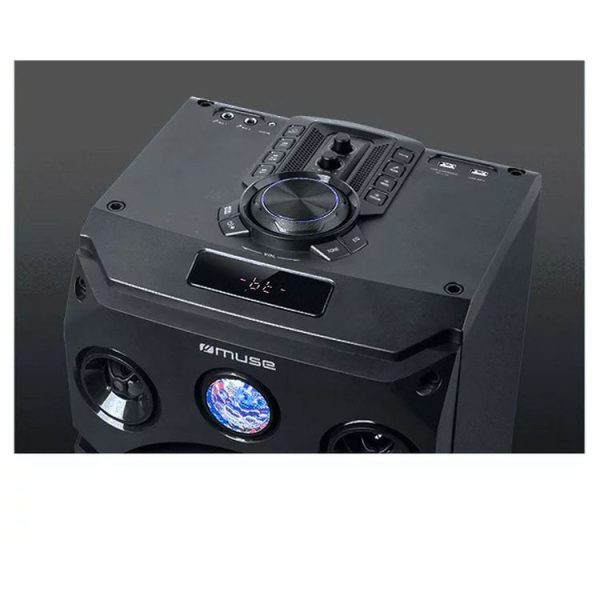 Top 10 ⌛ MUSE Enceinte 3-1935 DJ – Noir – Bluetooth 4.2 – Coffrage En Bois – Micro & Télécommande Inclus 🔔 3