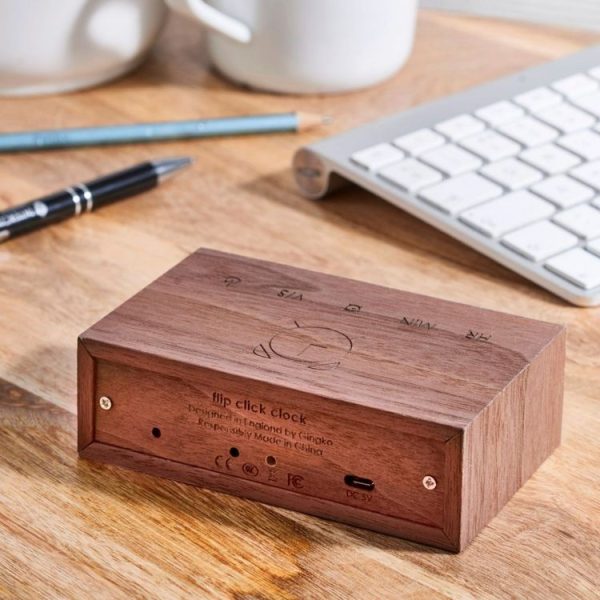 Sortie 🌟 Gingko Réveil Flip Natural Walnut 😀 3