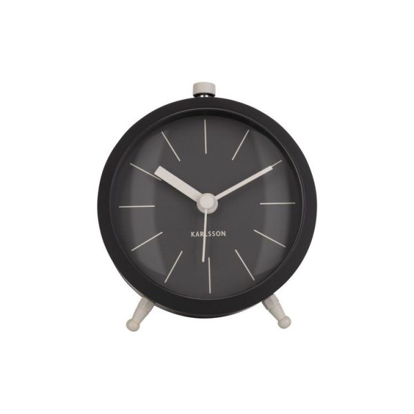 Bon marché 🔔 Karlsson Réveil Button En Métal – Noir 👏 1