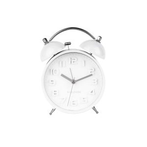 Nouveau ✨ Karlsson Horloge Réveil Rétro Mr. White – Diam. 11 Cm – Blanc 🌟 7